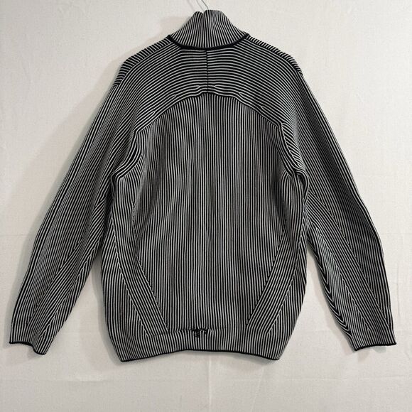 Paul Smith Men's Ribbed Full Zip Crew Knit Black Cotton Blend Size Medium *Flaw - Picture 2 of 13